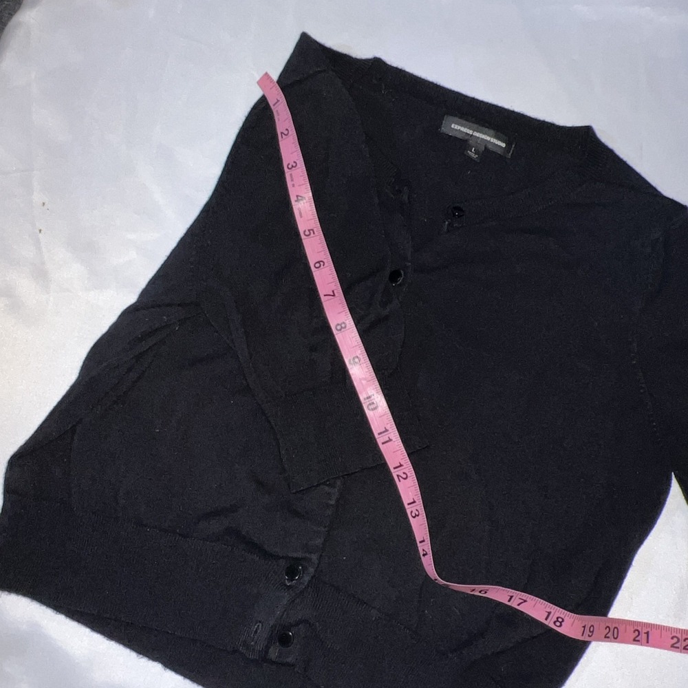 Express Design Studio Women's Black Button Down Cardigan Sweater Size L 297 - Picture 6 of 6
